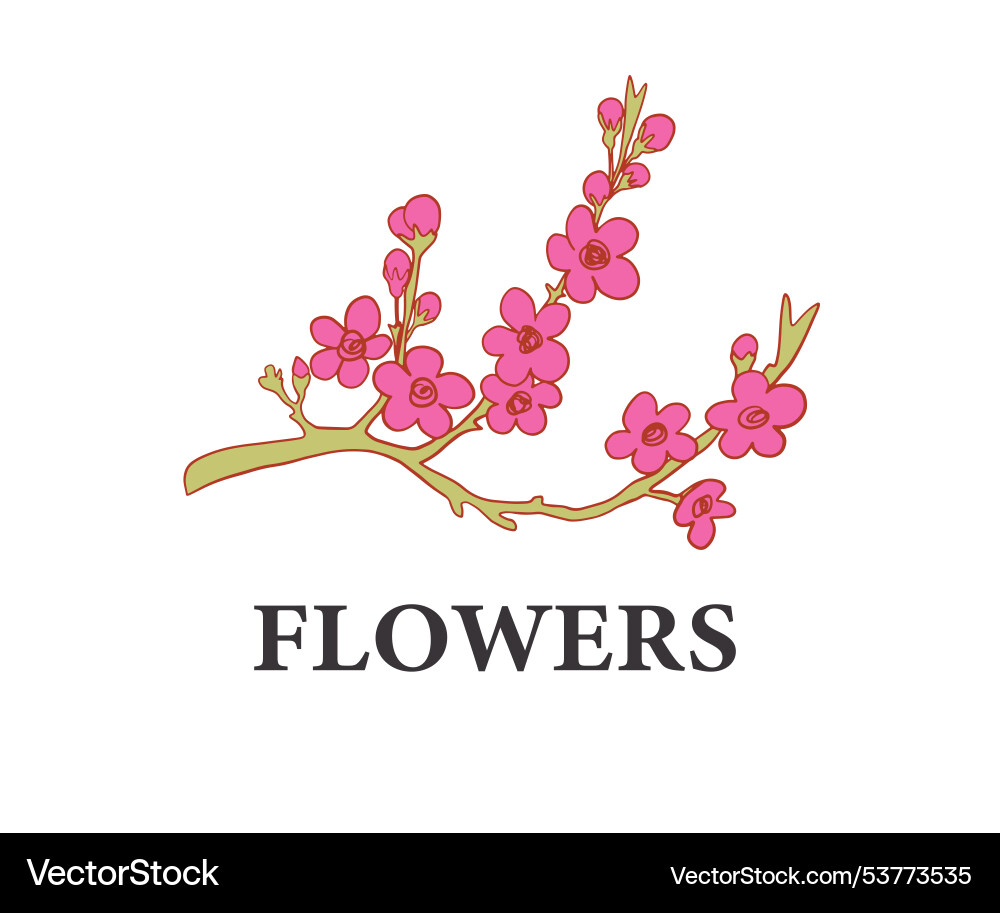 Botany Umriss Logo florale Kunst Emblem Blumenladen Botany Umriss Logo florale Kunst Emblem Blumenladen vektorbild