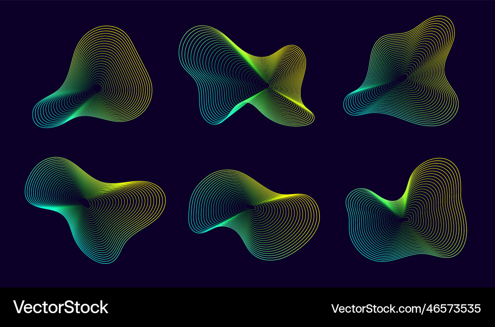 Dynamic amorphous shapes abstract fluid forms vector image