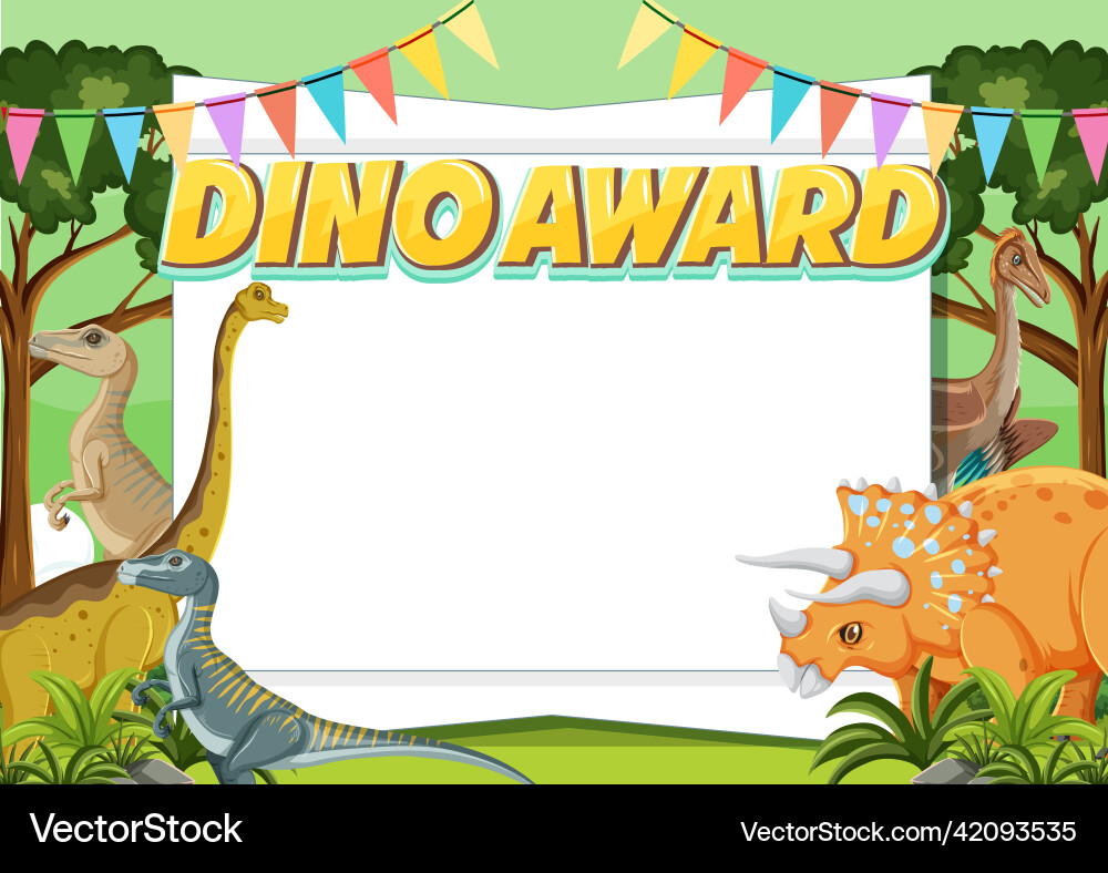 Frame template with dinosaur theme Frame template with dinosaur theme vector image