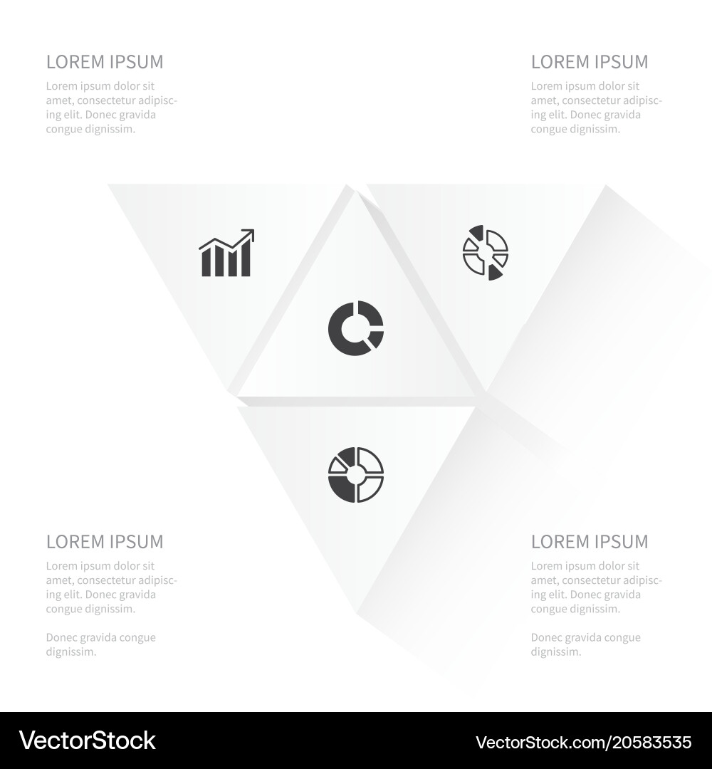 Icon diagram set of report chart segment Vector Image