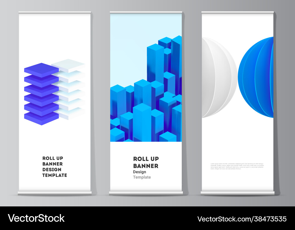 Layout roll up mockup design templates Layout roll up mockup design templates vector image