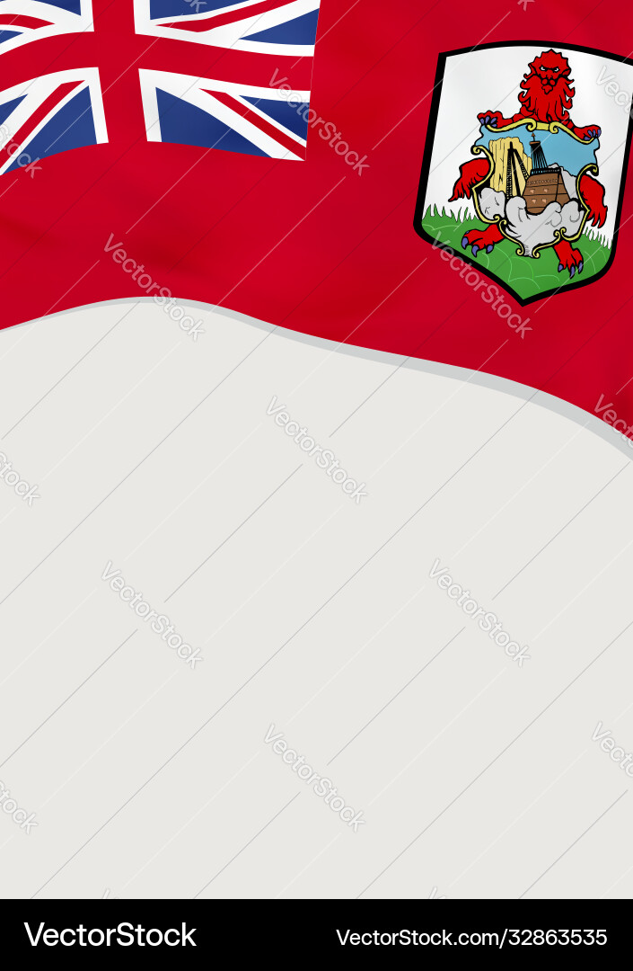 Leaflet design with flag bermuda template Vector Image