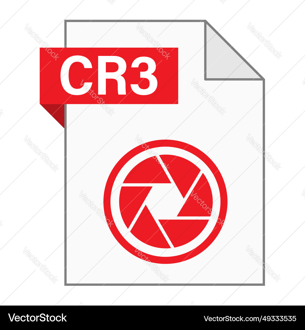 Modern flat design of cr3 file icon for web Modern flat design of cr3 file icon for web vector image