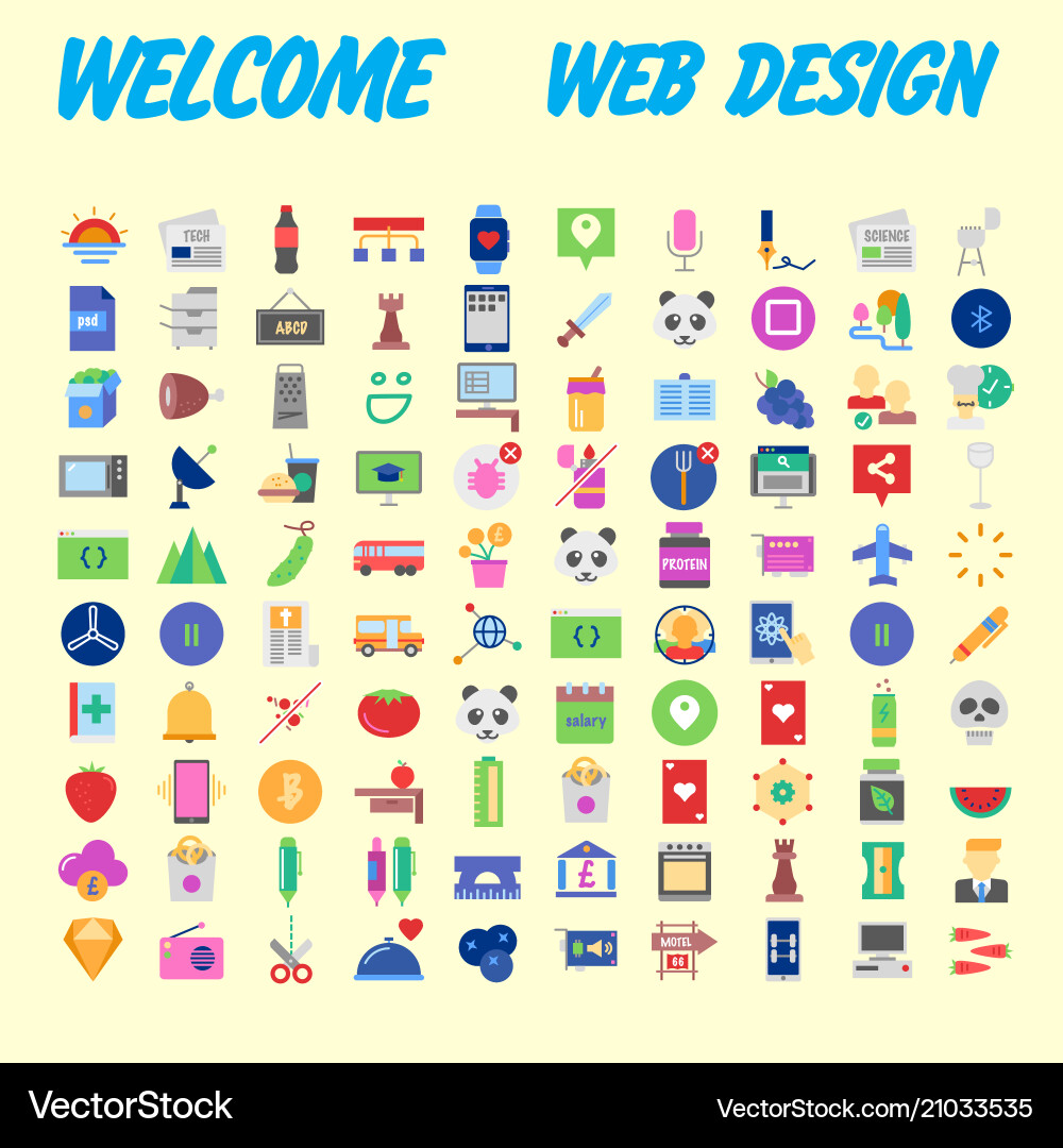 Set of multicolored icons for your design Set of multicolored icons for your design vector image