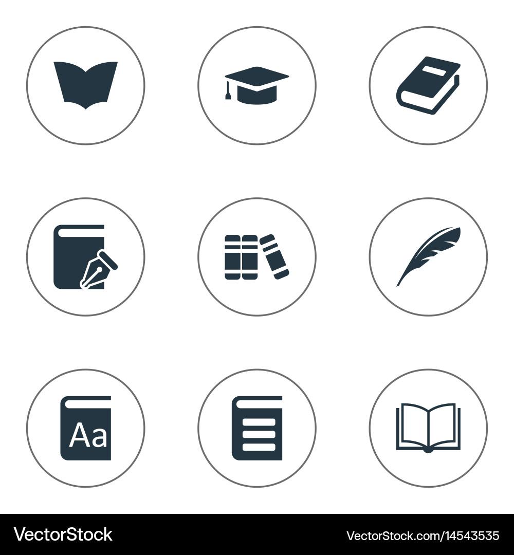 Set of simple knowledge icons vector image