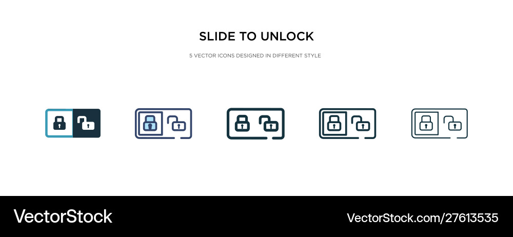 Slide to unlock icon in different style two Slide to unlock icon in different style two vector image