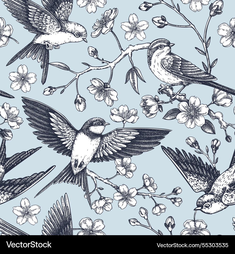 Spring seamless pattern sakura flower background Spring seamless pattern sakura flower background vector image