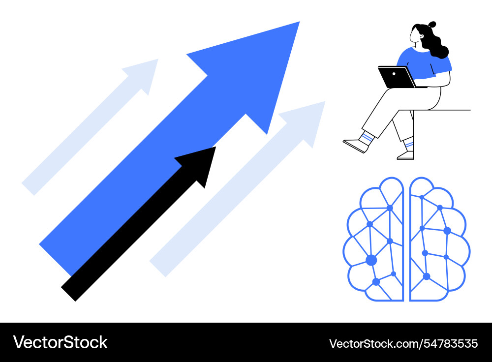 Technology-driven progress with ai and data Vector Image
