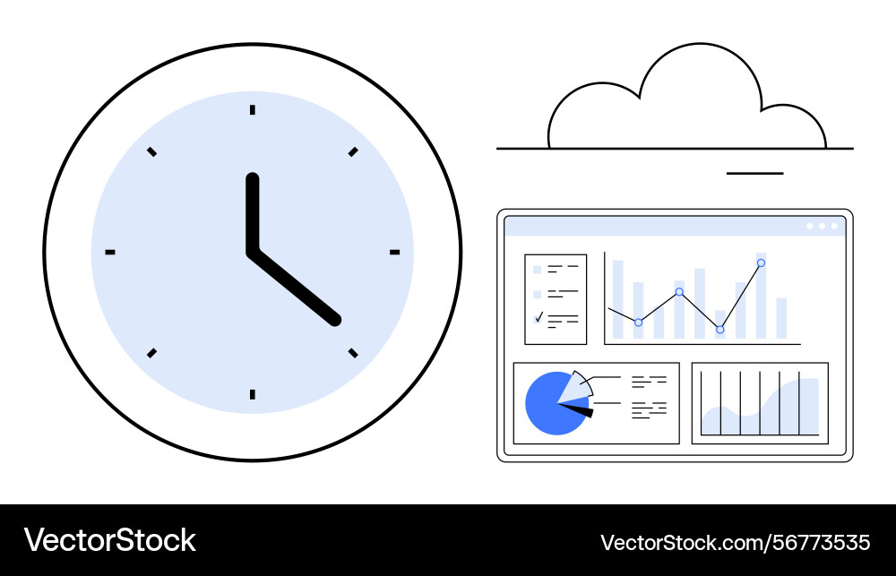 Time management and data analytics with cloud Time management and data analytics with cloud vector image