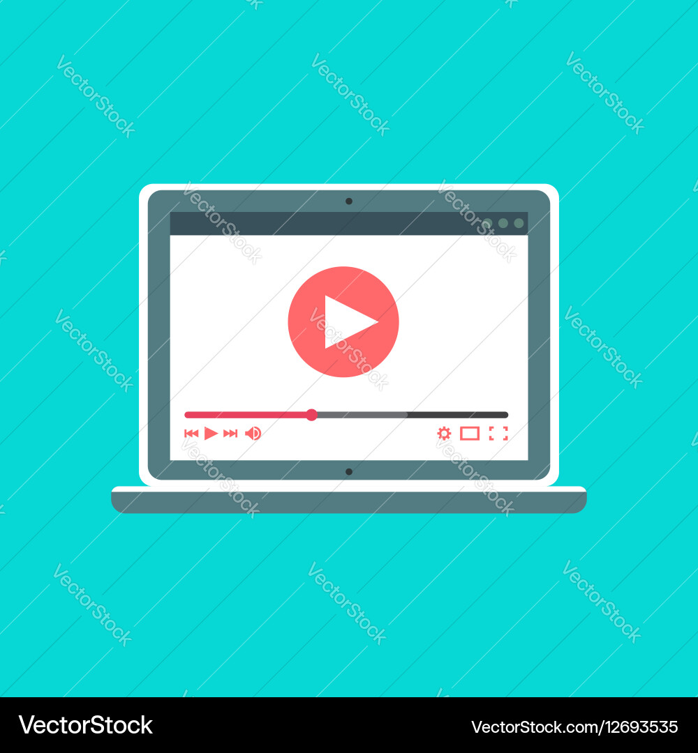 Web template of notebook video form Vector Image