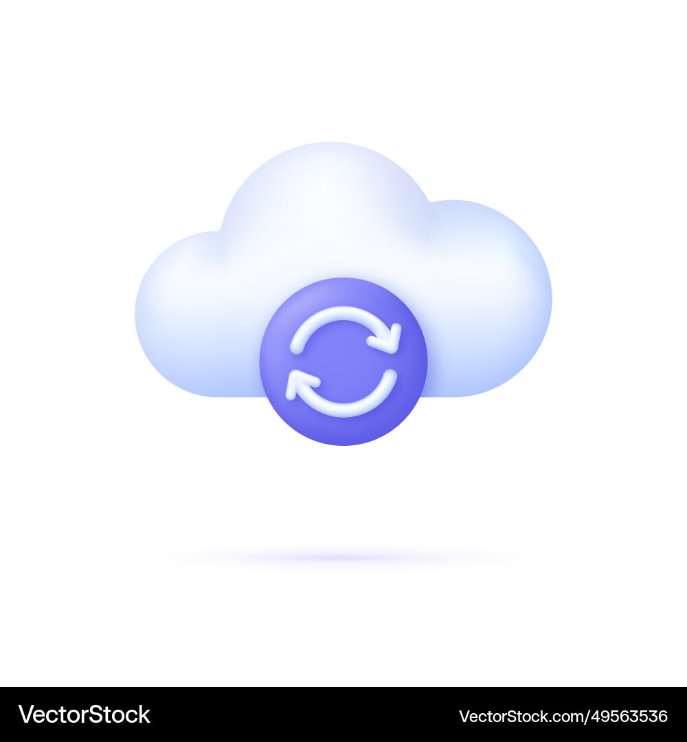 3d synchronization cloud icon 3d synchronization cloud icon vector image