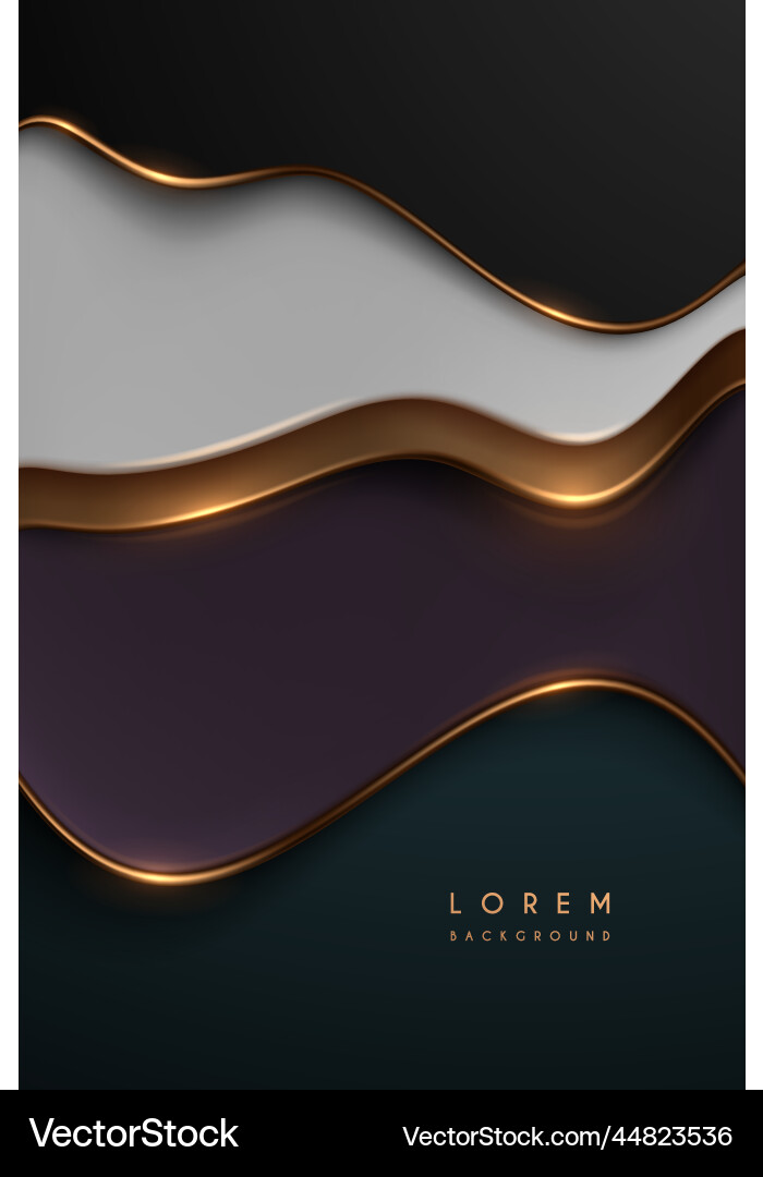 Abstract color layers with golden edges Abstract color layers with golden edges Vector Image