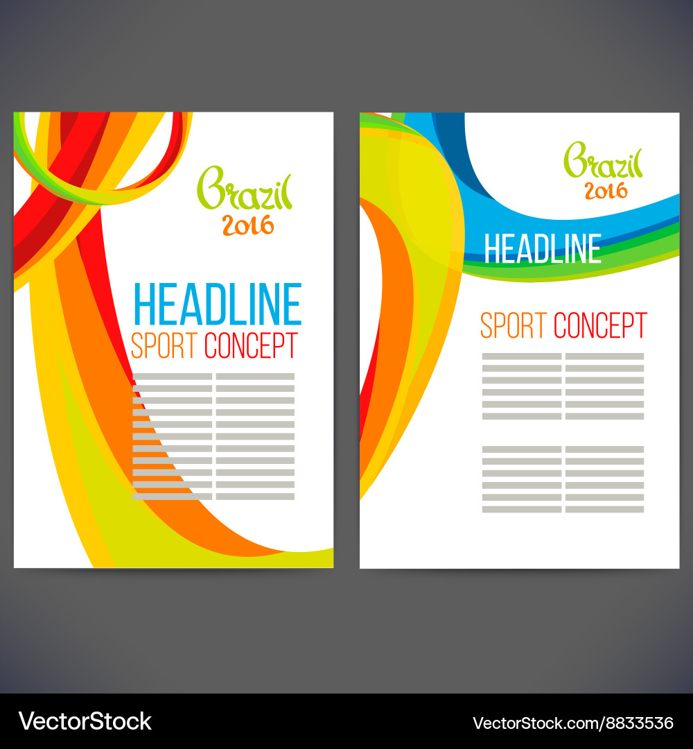 Abstract template design with colored lines Vector Image