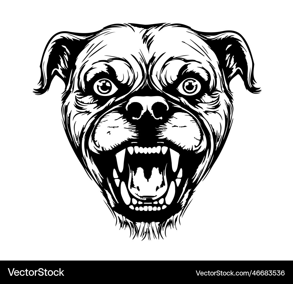 Angry Hund Kopf Skizze Hand gezeichnet in doodle Stil Angry Hund Kopf Skizze Hand gezeichnet in doodle Stil vektorbild
