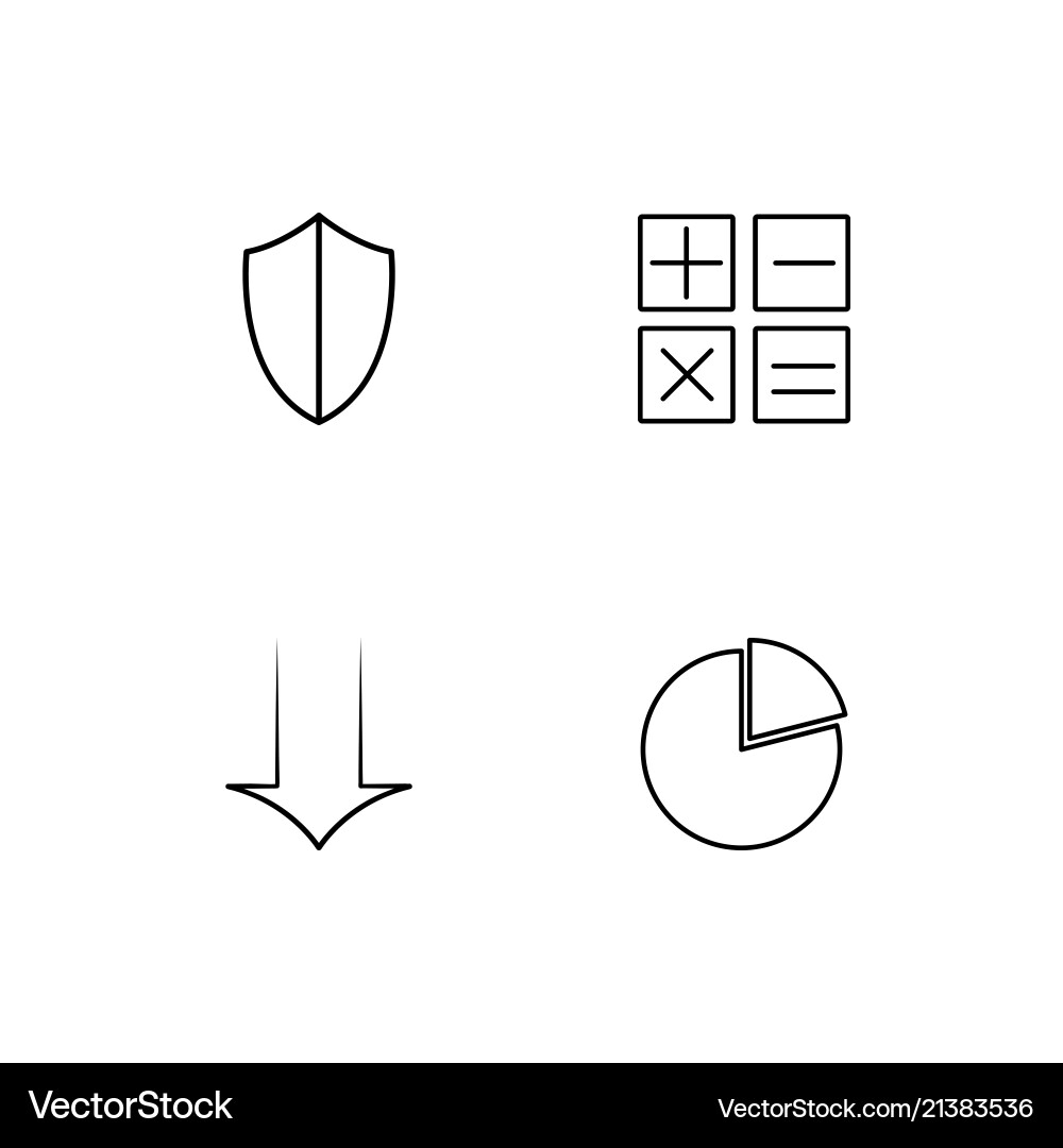 Banking linear icons set simple outline Vector Image