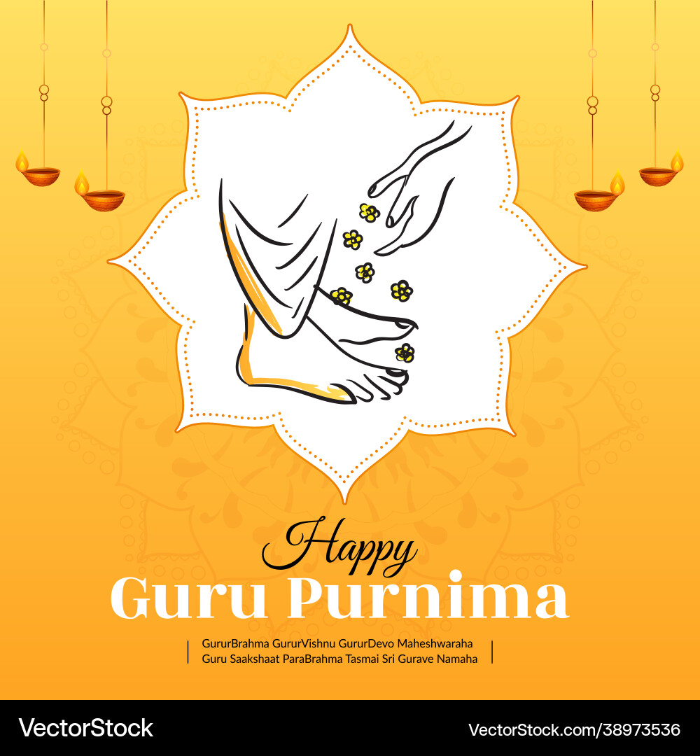 Banner happy guru purnima Banner happy guru purnima vector image