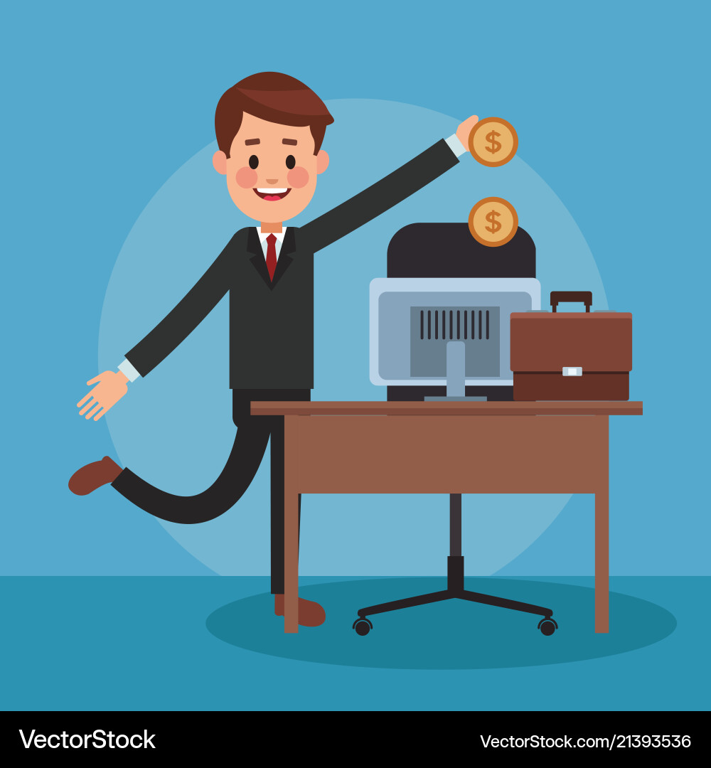 Businessman and money cartoons Businessman and money cartoons vector image