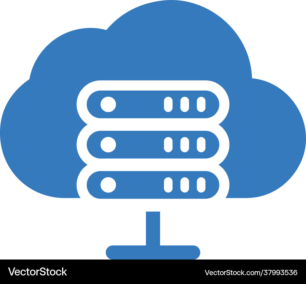 Cloud server web hosting icon simple blue color Vector Image