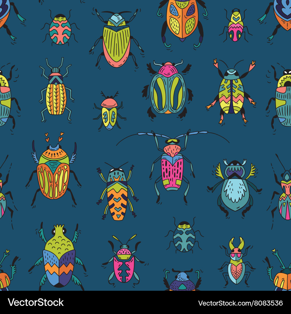 Colorful Bug Pattern vector image