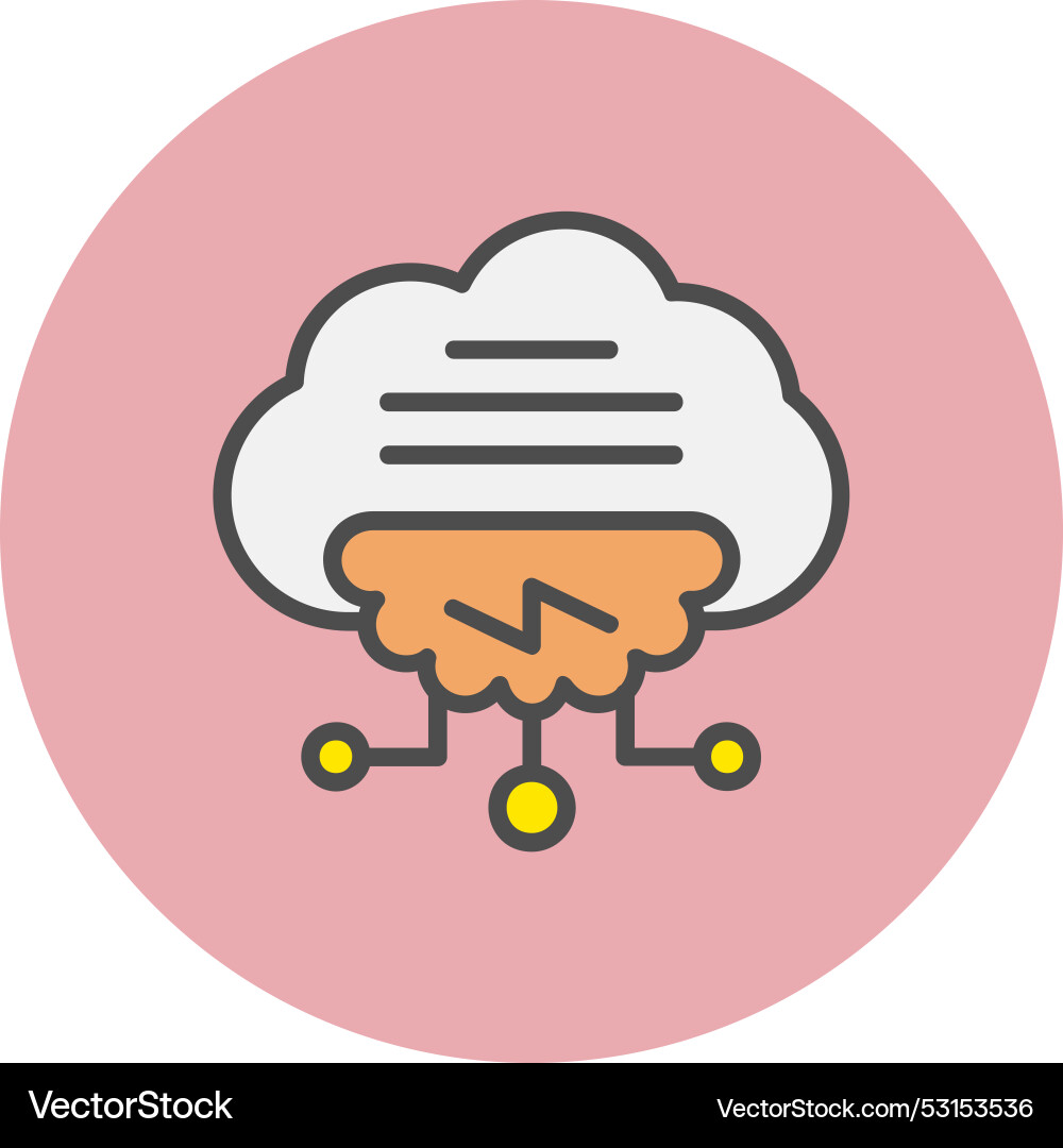 Computing cloud line filled circle icon vector image