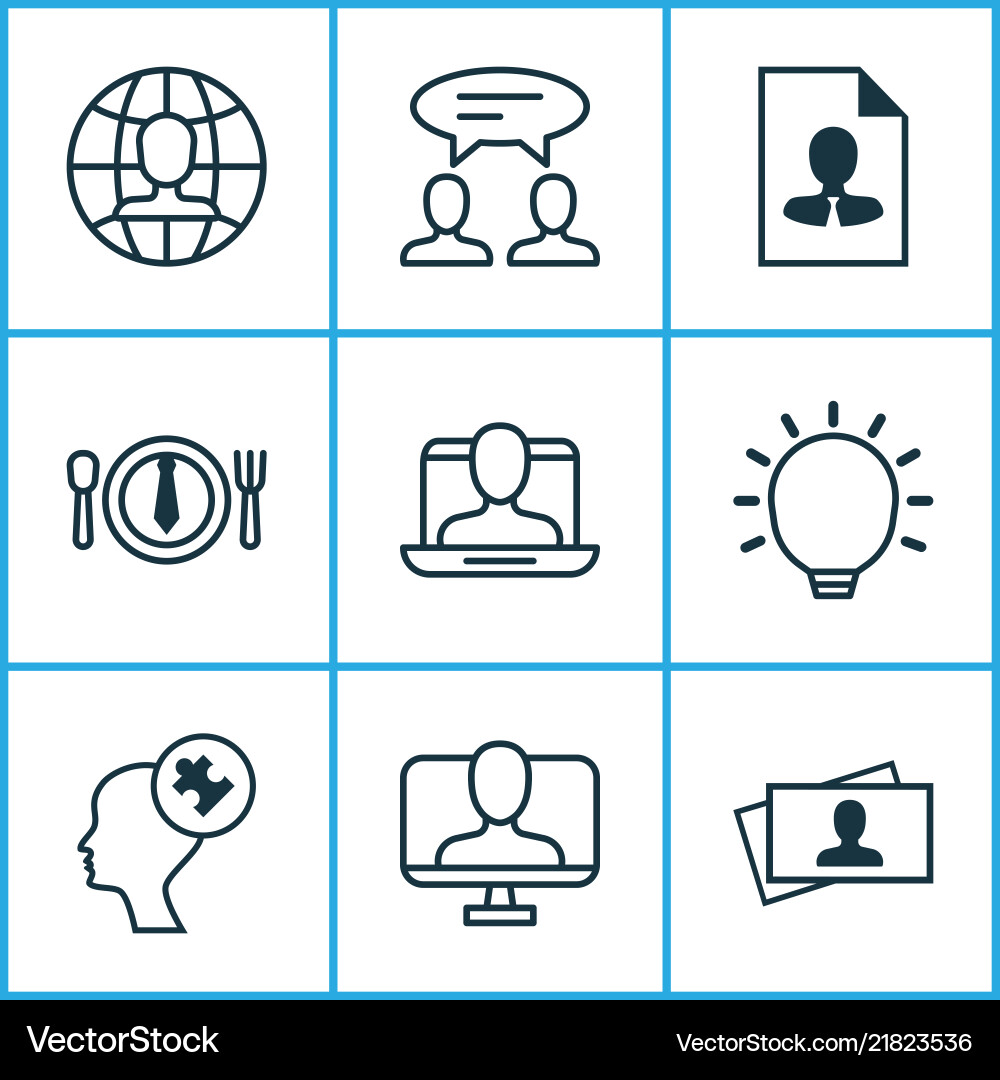Corporate icons set with problem solving Corporate icons set with problem solving vector image