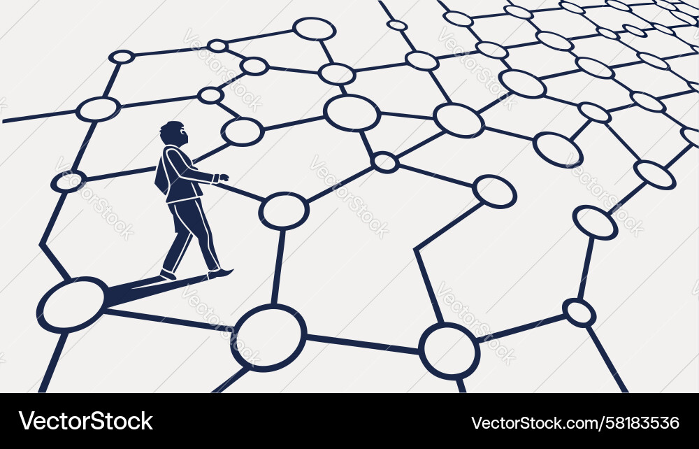 Digital Network Path Vector Image