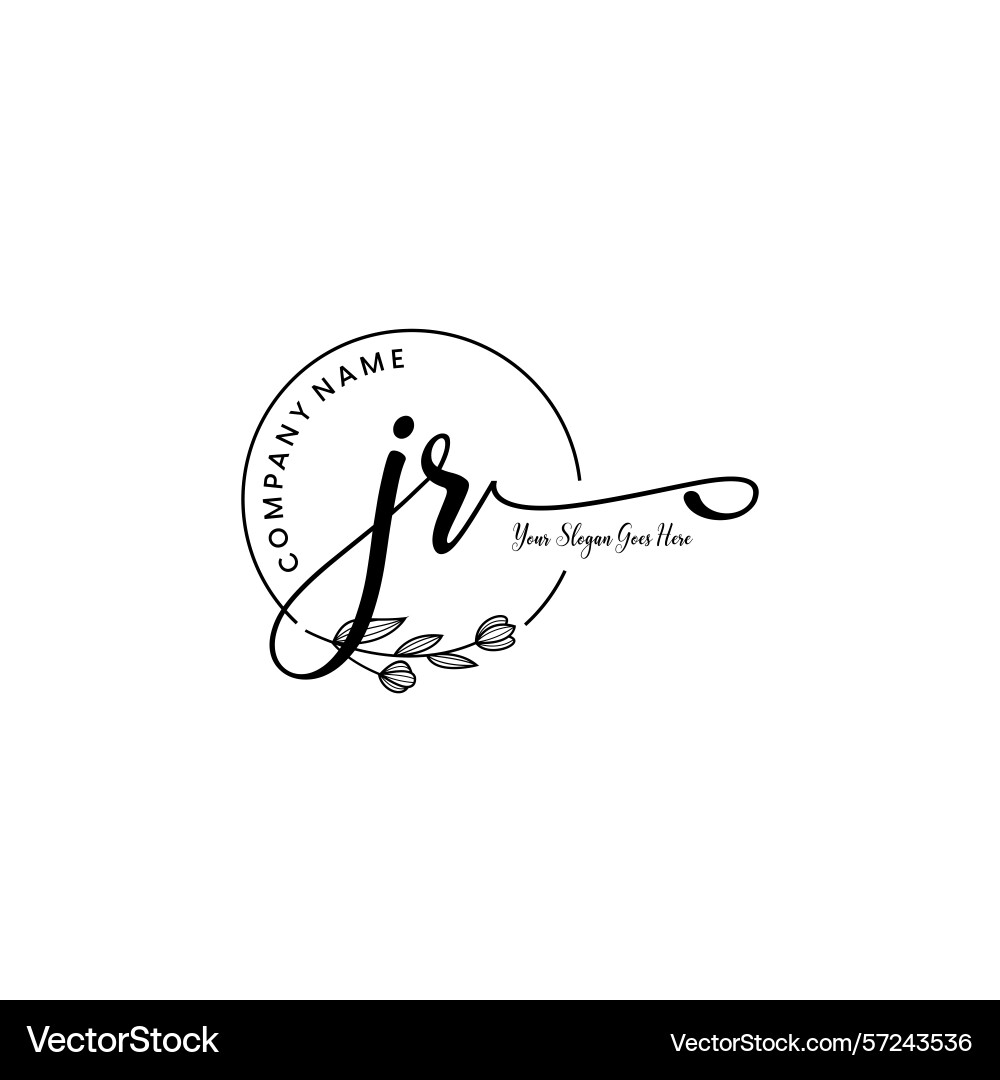 Elegant jr initial logo design with botanical Elegant jr initial logo design with botanical Vector Image