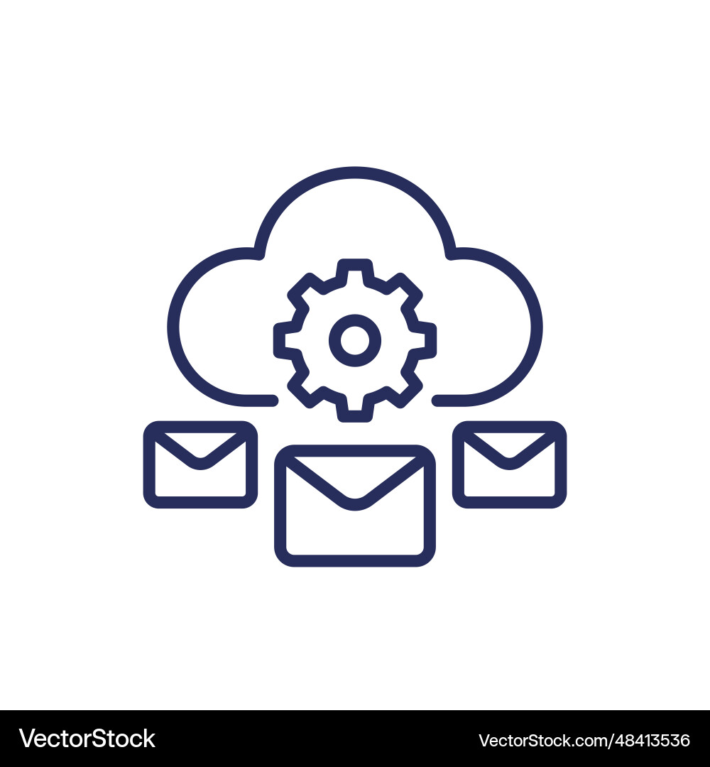 Email automation and saas line icon vector image
