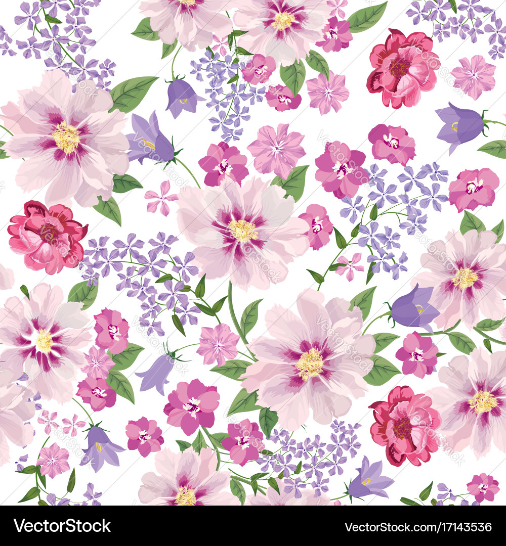Floral Seamless Flower Pattern vector image