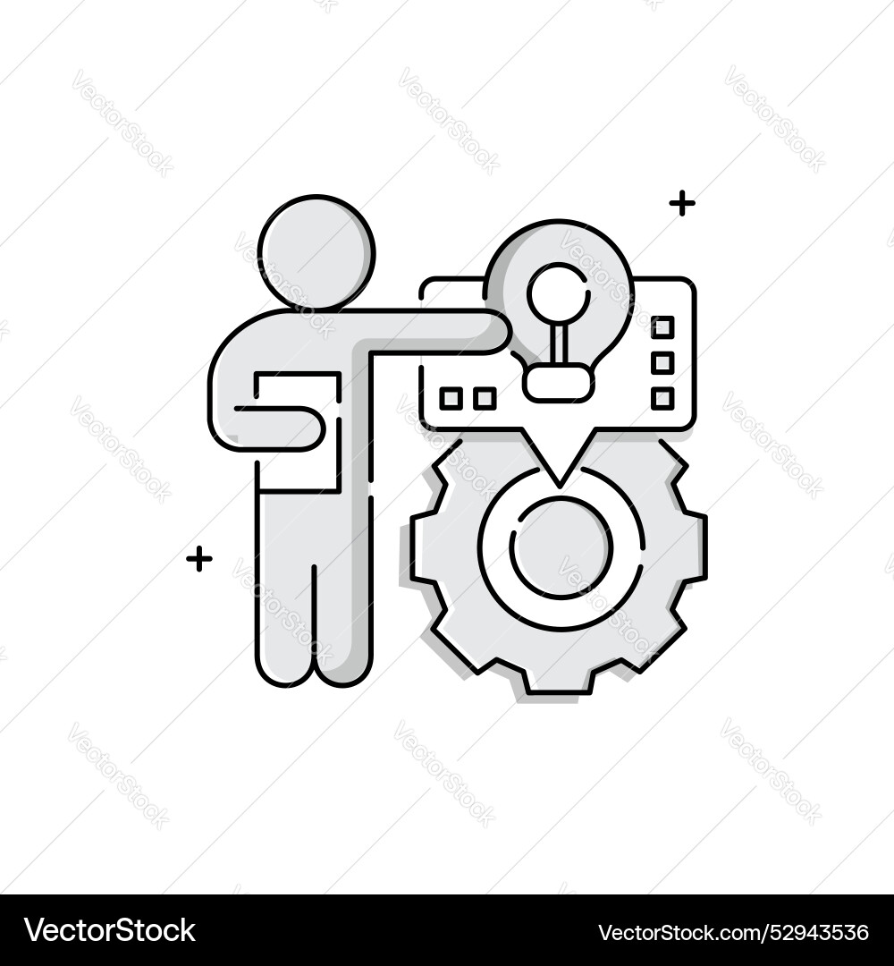 Goal-oriented workflow icon design with editable vector image