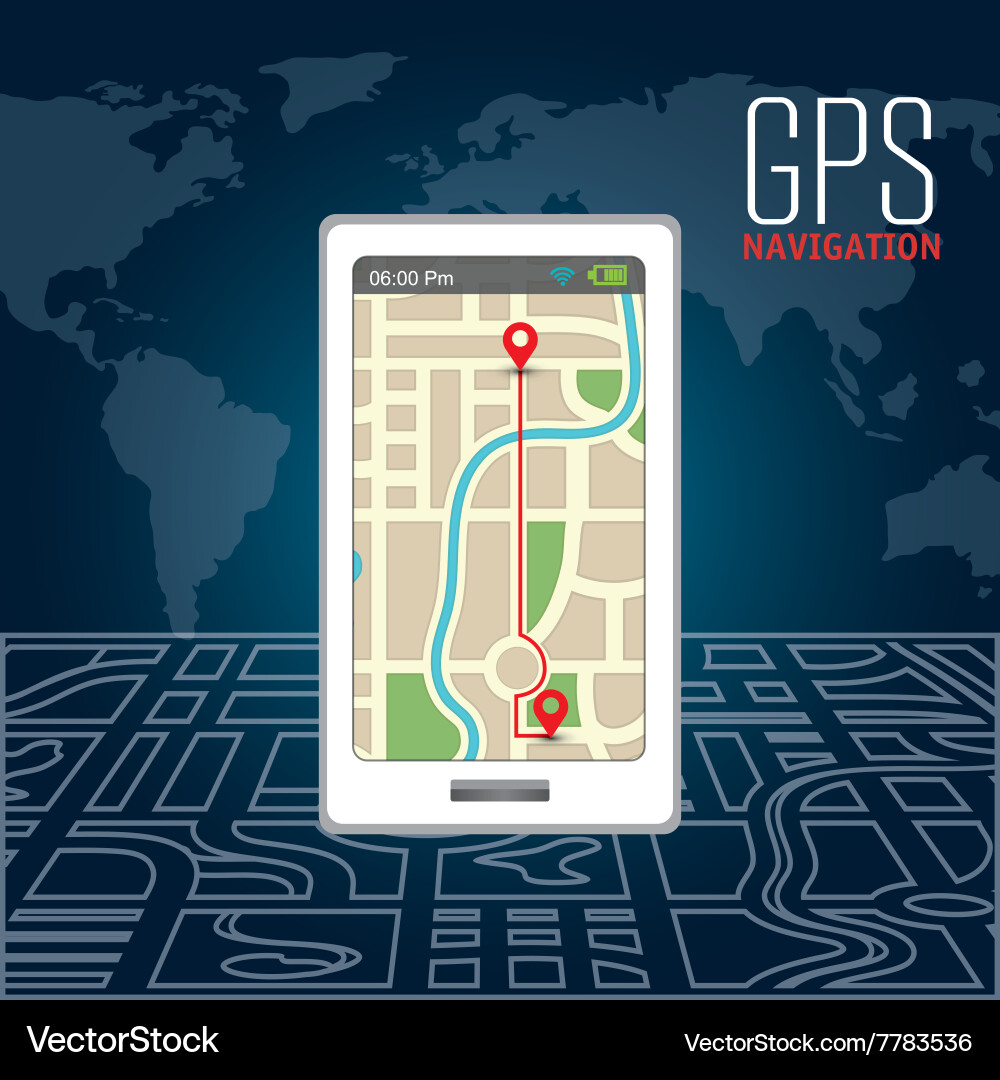 GPS Navigation Route Map vector image