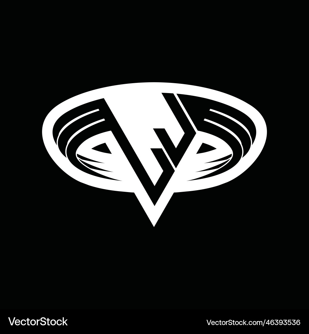 Lj logo monogram with triangle shape slice Lj logo monogram with triangle shape slice Vector Image