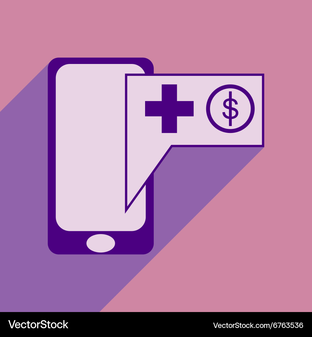 Modern flat icon with shadow mobile application vector image