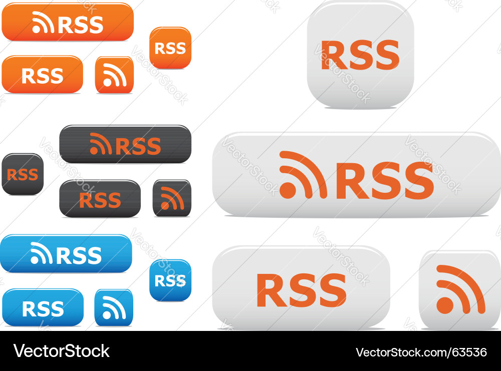 Modern RSS Buttons and Icons Vector Image