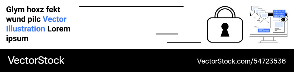 Online security concept with lock icon and data Online security concept with lock icon and data vector image