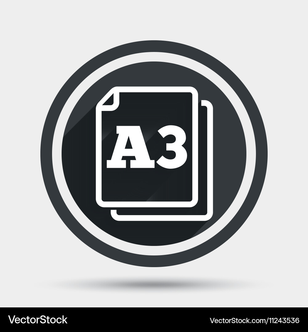 Paper size a3 standard icon document symbol vector image