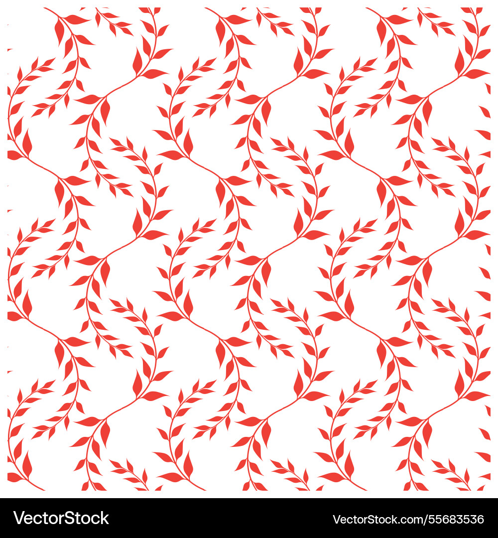 Red flower leaf repeat print pattern Red flower leaf repeat print pattern Vector Image