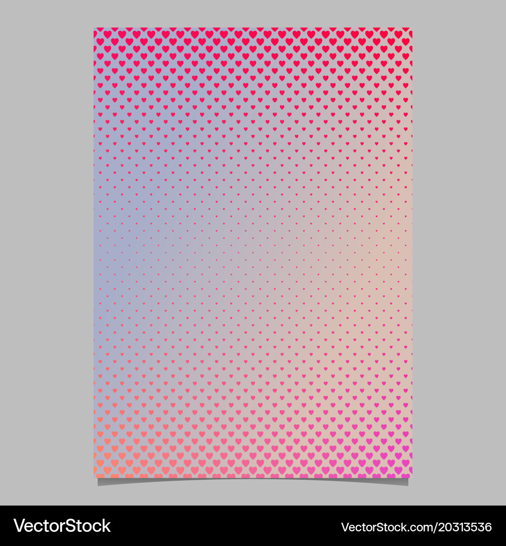 Retro gradient heart pattern flyer template Vector Image