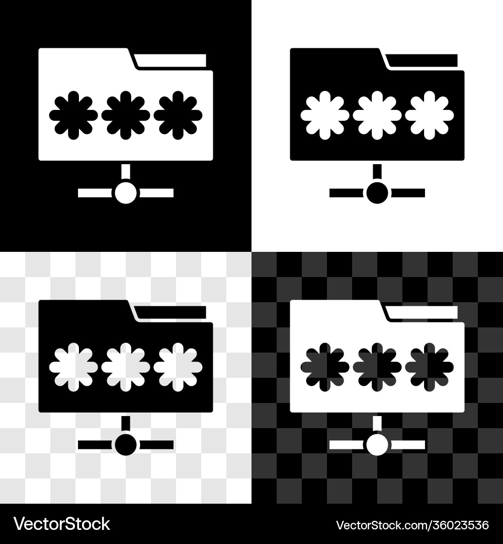 Set folder with password notification icon Set folder with password notification icon vector image