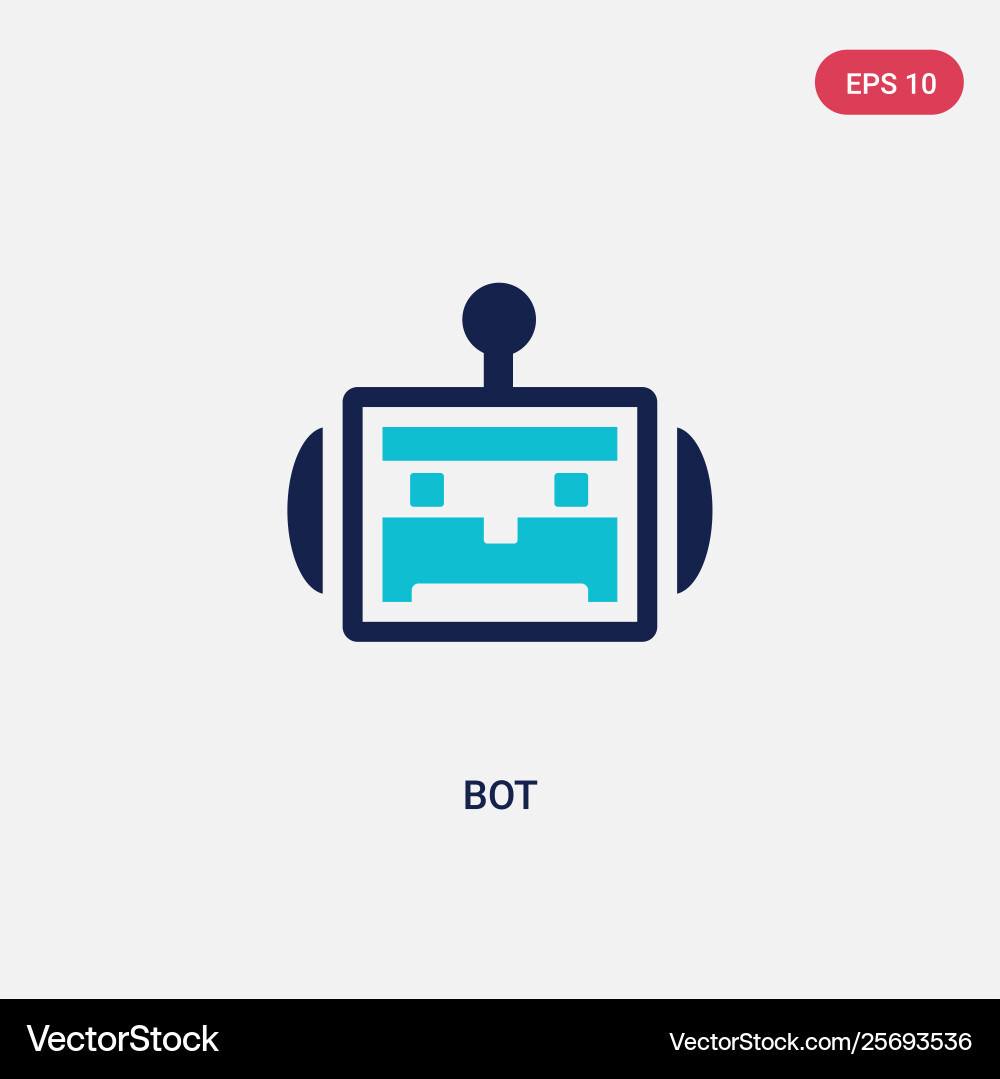 Two color bot icon from artificial intelligence Two color bot icon from artificial intelligence vector image