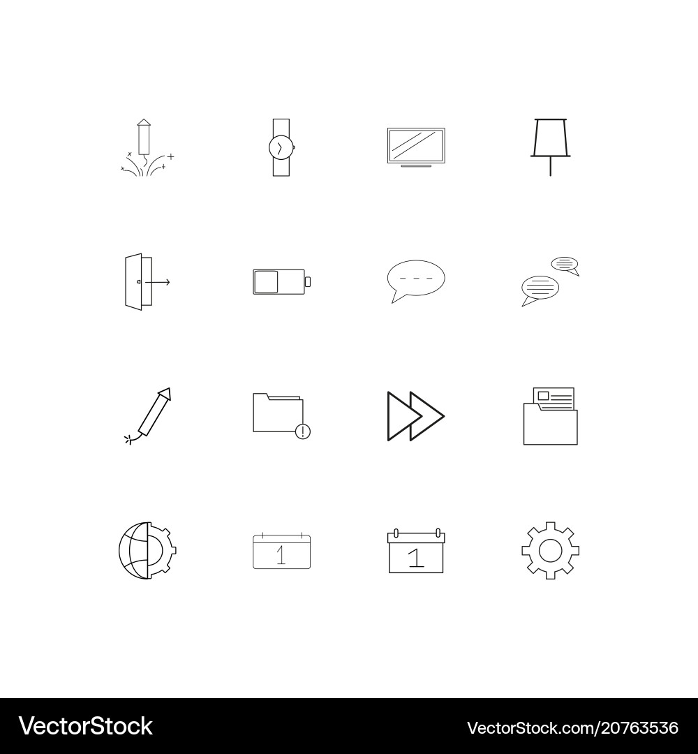 User interface linear thin icons set outlined Vector Image