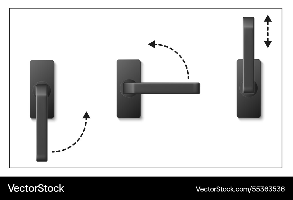Window handle in different positions room Window handle in different positions room vector image