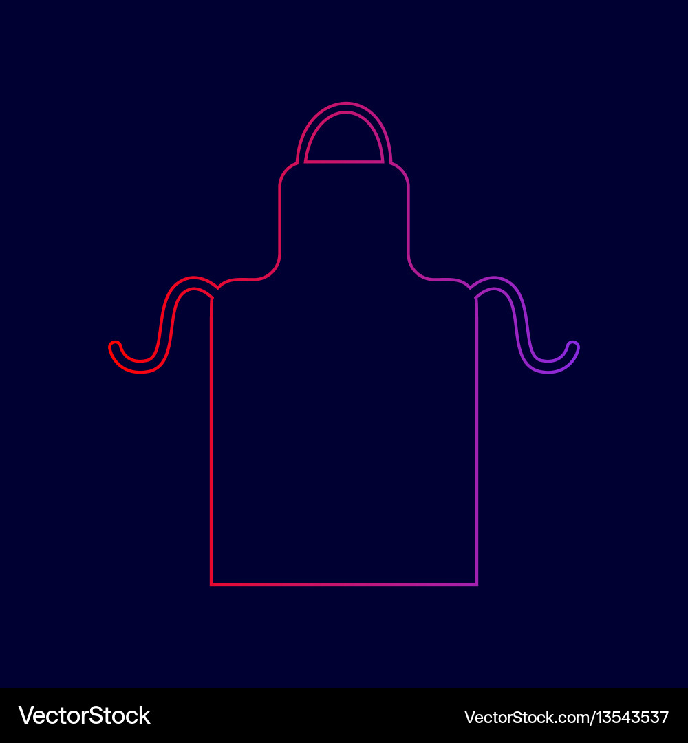 Apron simple sign line icon with gradient Apron simple sign line icon with gradient Vector Image