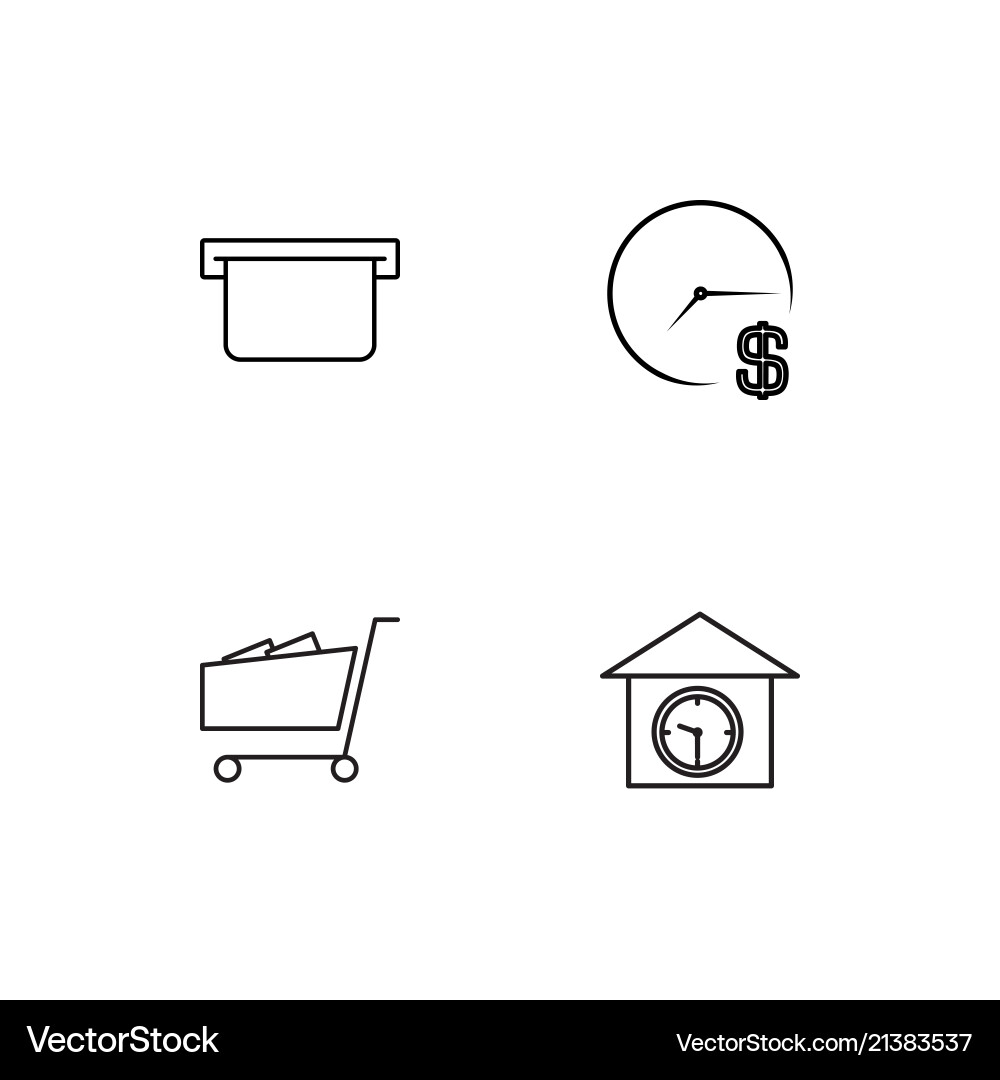 Banking linear icons set simple outline vector image