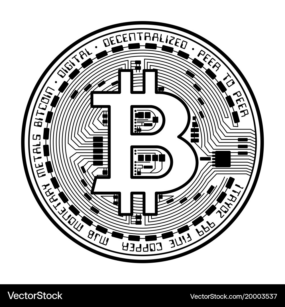 Bitcoin Silhouette on White Background – Royalty-Free Vector | VectorStock