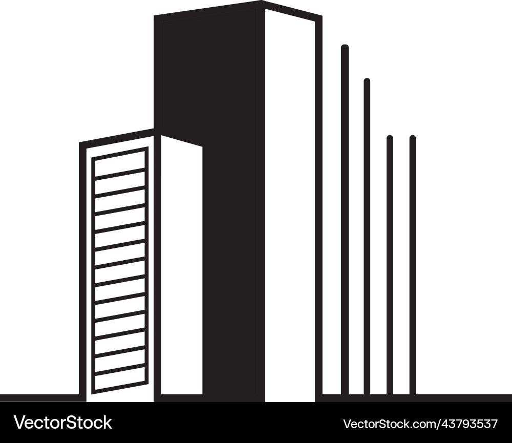Building line art icon design template vector image