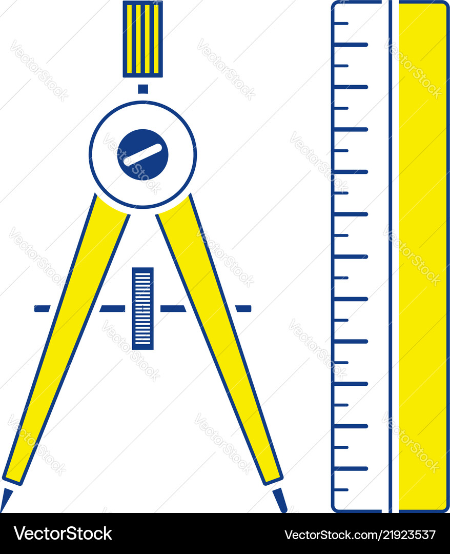 Compass & Scale Icon - UI Element vector image