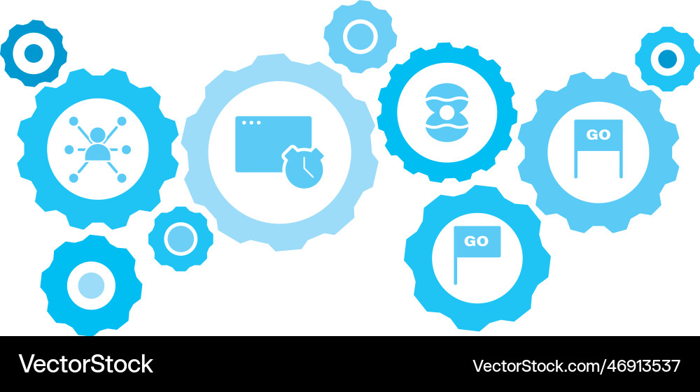 Connected gears and icons for logistic service Connected gears and icons for logistic service vector image