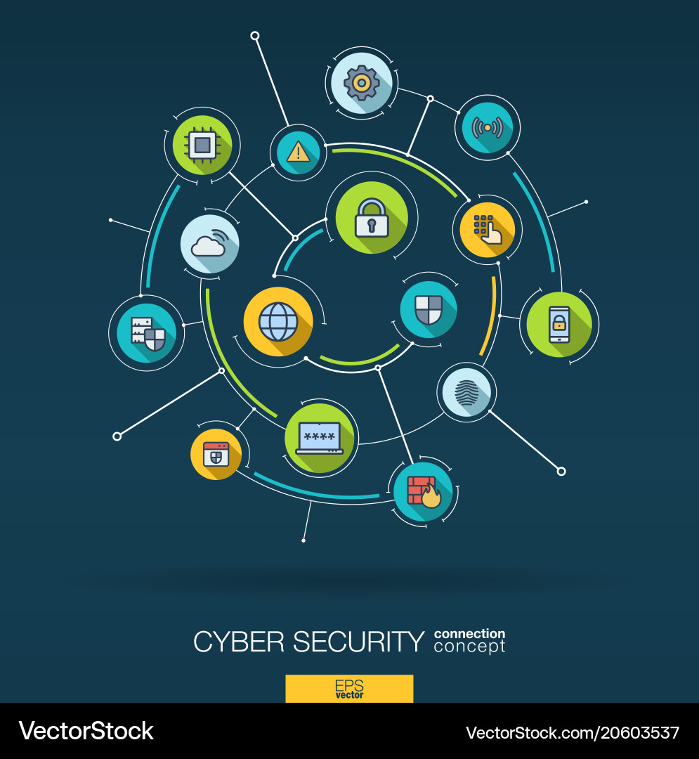 Cyber Security Connection Network vector image