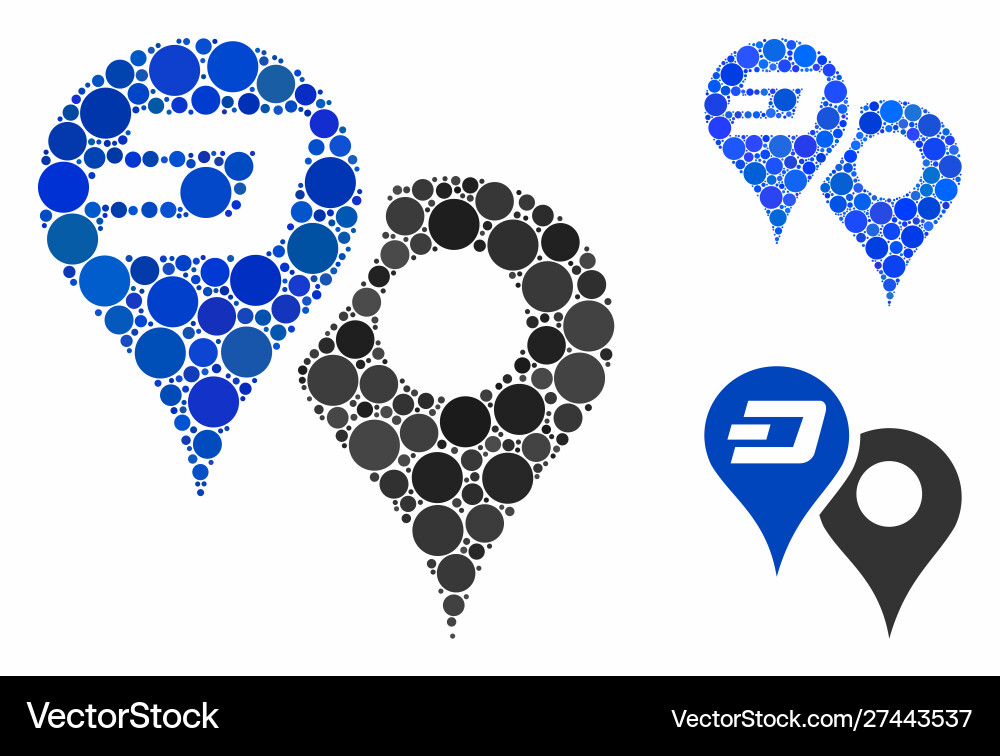 Dashcoin map pointers composition icon circle vector image